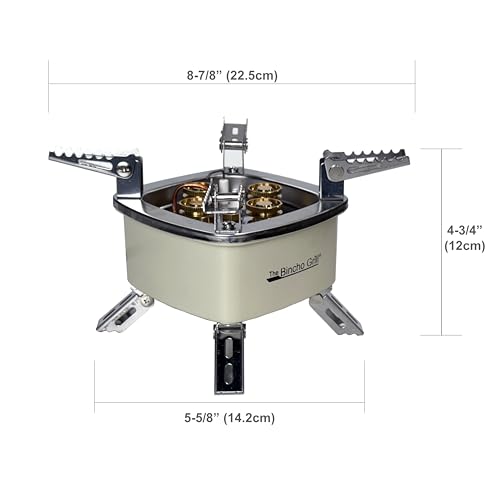 The Bincho Grill Charcoal Starter Gas Burner – 12,800W High Heat Mini Stove with 4 Heads – For Chimneys to Light Binchotan & BBQ Charcoal – Portable Propane/Butane Camping Stove with Piezo Ignition