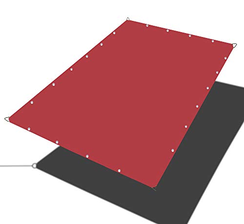 Alion Home Waterproof Rectangle Sun Shade Sail Straight Edge Canopy Cover with Grommet for Pergola Patio Gazebo Carport Outdoor Car Tent (6' x 10', Burgundy Red) - color: Burgundy Red, size: 6' x 10'