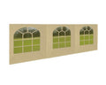 Heavy Duty Replacement Side Wall Panel with Arch Windows, 12 Mil for Party Tent Canopy (Beige 3 Window – 40 ft Valance Side Wall, Large Arch Windows, 12 Mil Heavy Duty Replacement Panel (1 Pc)) - style: Beige 3 Window – 40 ft Valance Side Wall, Large Arch