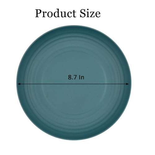 2Pack Wheat Straw Plates, 9Inch Unbreakable Dinner Plates, Reusable Plate for Camping,Picninc,Family Dinner, Dishwasher & Microwave(Deep Green) - color: Deep Green