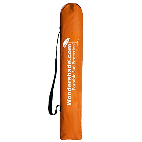 Wondershade Ultimate Portable Sun Shade Umbrella – Lightweight Adjustable Outdoor Patio & Beach Umbrella with Tripod Base (Orange) - color: Orange