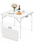 34" Square Folding Table with Built in Handle & Steel Legs, Heavy Duty Portable Card Table, Foldable Tables Perfect for Party, Dining, Wedding, Events, Picnic Indoor, Outdoor, Camping, Utility - size: 34" Card Table
