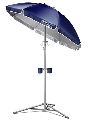 Wondershade Ultimate Portable Sun Shade Umbrella – Lightweight Adjustable Outdoor Patio & Beach Umbrella with Tripod Base (Navy) - color: Navy