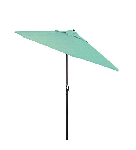 California Umbrella 12-Year Protection 9-Ft Outdoor Patio Umbrella, Sunbrella Fade-Resistant Acrylic Fabric, Auto Tilt and Crank, Heavy-Duty Aluminum Frame/ Reinforced Ribs, Bronze Pole, Spectrum Mist - color: Spectrum Mist