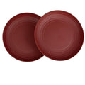 2 Pcs Wheat Straw Plates, 9Inch Unbreakable Dinner Plates, Reusable Plate for Camping,Picninc,Family Dinner,Red - color: Red
