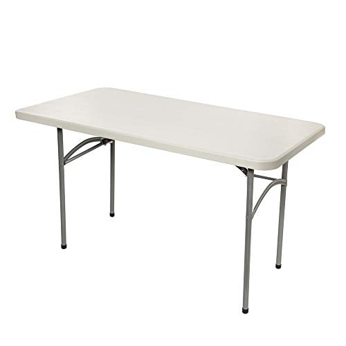 OEF Furnishings OEFBT2448 Utility Series Heavy-Duty Premium Commercial-Grade Indoor/Outdoor Folding Table (24 x 48 in, Rectangular, Speckled Gray Top/Gray Frame) - size: 48 x 24 in