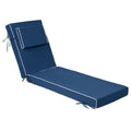 Chaise Lounge Cushions Outdoor 72x21x4 Inch, Patio Lounger Chair Cushion with Removable Cover, Fade Resistant Replacement Pad for Outdoor Furniture (Blue+White Side, 72x21x4 inch) - color: Blue+white Side
