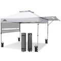 EAGLE PEAK 17x10 Pop up Gazebo Canopy Tent Outdoor Instant Canopy Shelter with Adjustable Dual Half Awnings (White) - color: White