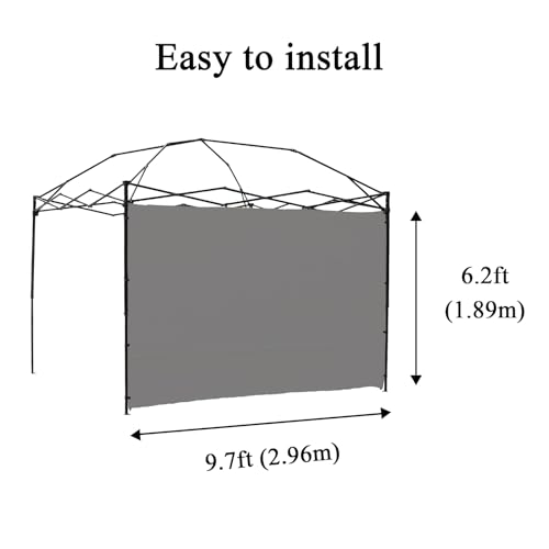 Senmortar Canopy SunWall, 10x10ft Pop Up Canopy Sidewall, Grey - color: Gray
