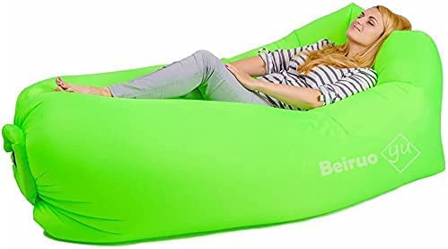 CCDXD Air Sofa, Inflatable Lounger Inflatable Couch for Travelling, Outdoor, Camping, Hiking, Beach Parties, Picnic, Backyard, Lakeside, air Hammock Inflatable Lounger for Adults (Green) - color: Green