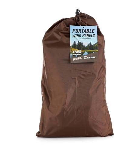 Clam Quick-Set Wind & Sun Panels 3-Pack – Brown Screen Tent Sidewalls – Fits Traveler, Venture & Escape – Full Coverage Shade & Privacy – Carry Bag – Tent Not Included - color: Brown, size: 3 Panel