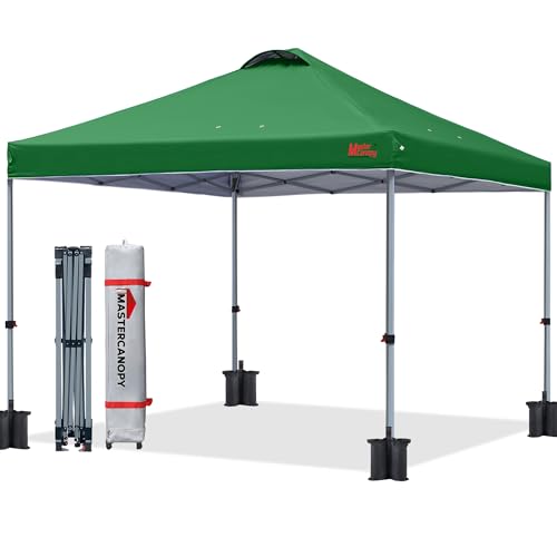 MASTERCANOPY Durable Pop-up Canopy Tent with Roller Bag (10x10, Forest Green) - color: Forest Green, size: 10x10