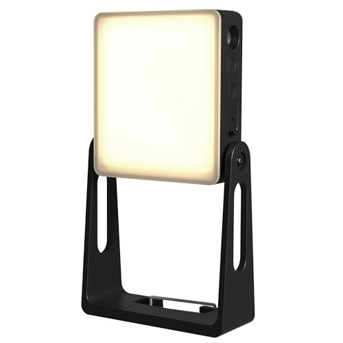 Portable LED Camping Light, 3 Modes,Rechargeable 4000mAh Dimmable Camping Lantern with 360° Rotatable Stand, 2-in-1 Flashlight Emergency Camping Lamp for Home Power Outages, Outdoor Hiking,Hurricane - color: Black-1P