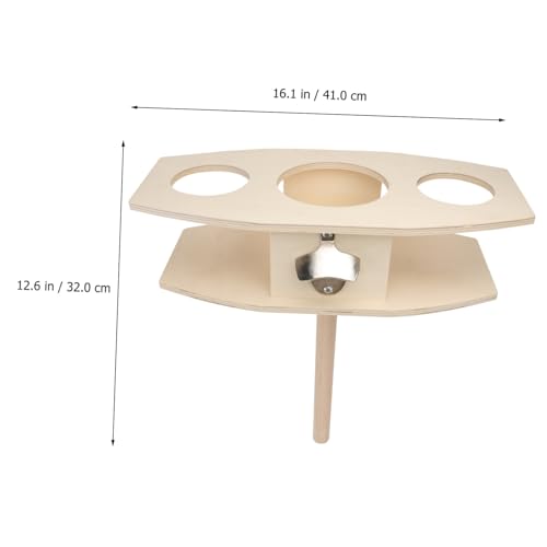 GLEAVI 1Pc Detachable Wooden Beer Stake Outdoor Wine Rack for Picnics Camping Concerts Khaki Color Elevates Drinks Keeps Them Stable Above Ground
