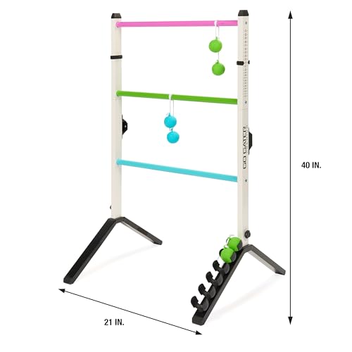 EastPoint Sports Go! Gater Premium Steel Ladderball Set - Features Sturdy Steel Material, Built-in Scoring System, Complete with All Accessories - color: White/Gelato