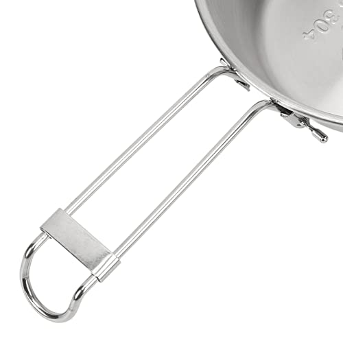 BORDSTRACT Sierra Cup Camping, 4Pcs Stainless Steel Cookware Set with Anti Hot Handle and Storage Case for Hiking, Travel, Picnic, Heatable Soup Cup, Traditional Korean Tableware Bowl Outdoor Cooking