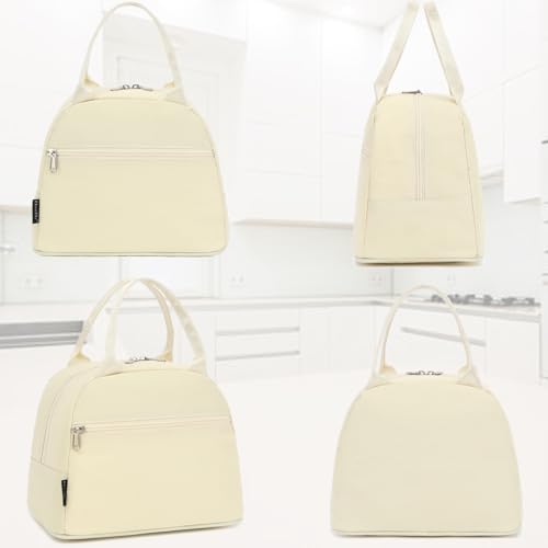 FlowFly Insulated Lunch Cooler Bag - Tote Bag Organizer for Women/Men, Beige - color: Beige