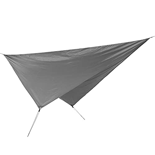 Waterproof Camping Tarp, Camping Cover with Rhombus Pattern, 360x290cm Multifunction Sun Shade Canopy for Beach Hammock Tent, Includes Storage Bag and Wind Ropes (Gray) - color: Gray