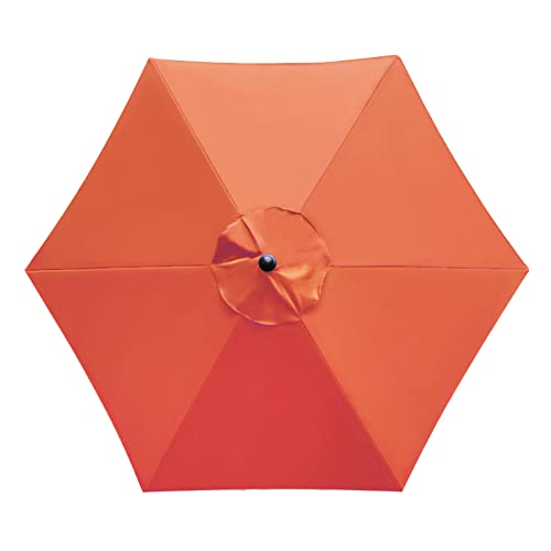 Sunnyglade 7.5ft Patio Umbrella Replacement Canopy Market Umbrella Top Outdoor Umbrella Canopy with 6 Ribs - color: Orange
