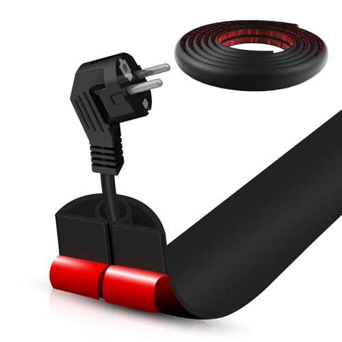 Floor Cord Cover Self Adhesive Cord Hider,10FT Cable Management, Extension Strip Protector for Wires, Prevent Cable Trips for Offices, Gyms, Exhibitions Cavity:0.3"(W) x 0.28"(H) Black - color: Black, size: 0.78" x 10'