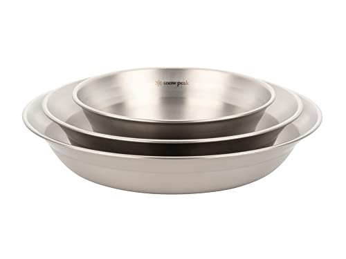 Snow Peak Tableware Set Single - Lightweight, Rust Resistant, and Durable - At Home or Group Camping - size: 4 Pieces (1 Person Set), style: Individual Set