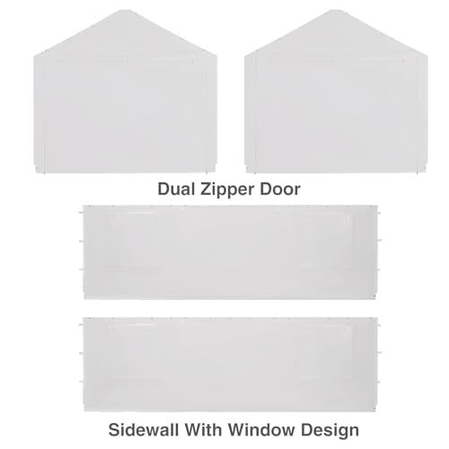 Carport Replacement Side Wall Tarp Top for 10' x 20' Carport Frame Replacement Sidewall Cover (White Top Cover and Frame Not Included)