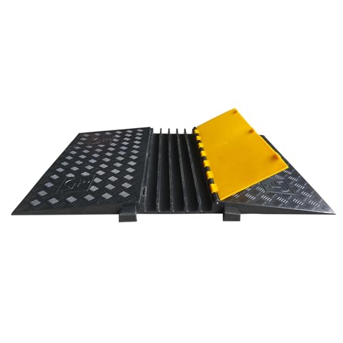 Rubber Cable Ramp 5 Channel Drive Over Hose Cable Protector Outdoor 22000Lbs Load Capacity Wires Power Lines Extension Cord Cover Traffic Speed Bump 1 Pack - color: Grey-22000Lbs-5Channel-1Pack