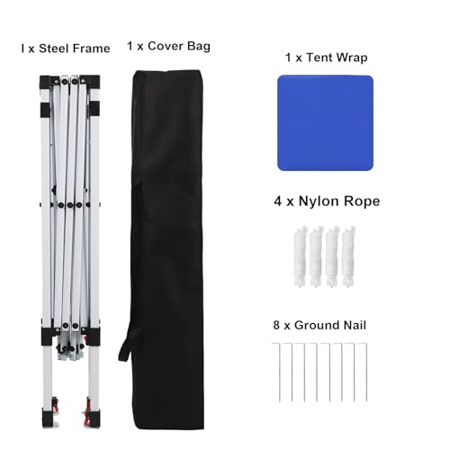 Northroad 8X8 FT Pop Up Canopy, Outdoor Instant Canopy Tent w/Carrying Bag, Portable Gazebo Shelter for Wedding Party,Commercial Event,Patio,Garden,Beach -Blue - color: Blue, size: 8x8