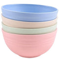 Unbreakable Cereal Bowls 24 OZ Reusable Wheat Straw Bowl Set of 4, Microwave & Dishwasher Safe, BPA Free Dinner Bowls for Rice Noodle Snack Salad Fruit, Lightweight Soup Bowls - color: Multicolour