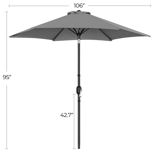 Yaheetech 2 Pack 9FT Outdoor Patio Umbrella Outdoor Table Umbrella w/Push Button Tilt & Crank, Yard Sun Shade UV Protection Waterproof for Pool, Market, Terrace, Beach, Outdoor Restaurant, Gray - color: Gray, size: 9FT
