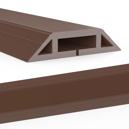Eapele 10 ft Floor Cord Cover Heavy Duty Cable Protector, Cord Covers for Wires on Floor, Floor Cable Cover Easy to Unroll Prevent Trip Hazard for Home Office or Outdoor Settings (Brown) - color: Brown, size: 10 feet-1pc