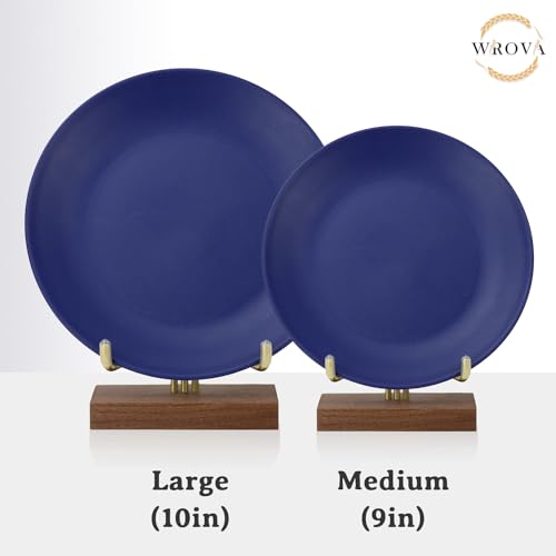 Wrova Wheat Straw Dinner Plates 10 Inch Unbreakable Set of 8 - Dishwasher & Microwave Safe Plastic Plates Reusable - Lightweight Plates for kitchen,camping,salad,appetizer - Ocean Series - color: Gradient Blue, size: 10 inch