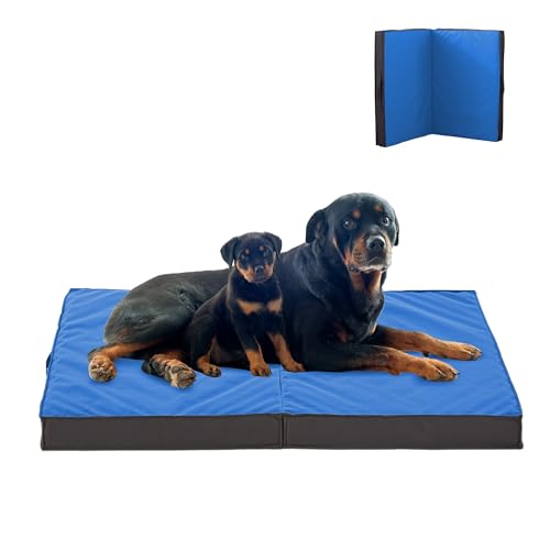 Outdoor Dog Bed - Waterproof, Portable, Foldable, Orthopedic for Large Dogs - 41" All Weather Use - color: Navy Blue, size: X-Large