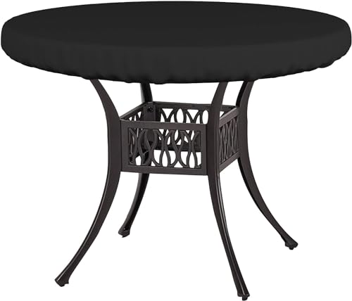 Covers & All Round Table Top Cover, 12 Oz Waterproof UV & Weather Resistant Patio Table Cover, Outdoor Table Cover for Patio Outdoor Furniture & Coffee Table (30" Dia x 4" H Inches, Black) - color: Black, size: 30" Dia x 4" H
