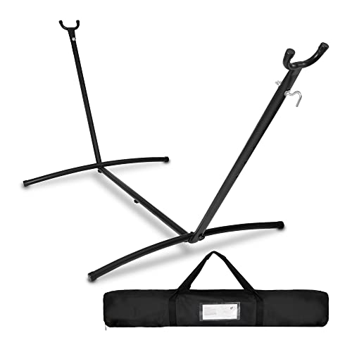 Super Deal Portable 9FT Hammock Stand, Heavy Duty 2 Person 620 LBS Capacity Steel Hammock Frame with Portable Carrying Case, Adjustable 6 Optional Hook Positions, Weather Resistant Black