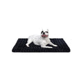 Washable Dog Bed Mat Soft Dog Crate Pad Fluffy Pet Kennel Beds Sleeping Mattress with Non-Slip Bottom for Large Jumbo Medium Small Dogs, 29 x 18 Inch, Black - color: Black, size: 29.00" x 18.00" x 1.50"
