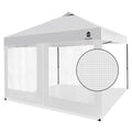 Mesh Sidewall for 10x10 Pop Up Canopy - Straight Leg, Commercial Grade White Mesh Walls with Window and Door, 1 Pack Canopy Sidewall Only, White - color: White-Window&Door