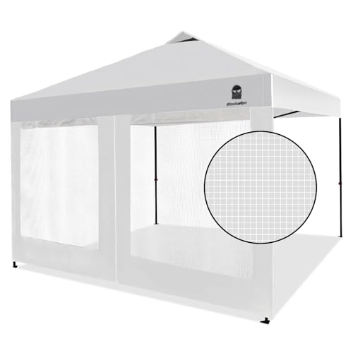 Mesh Sidewall for 10x10 Pop Up Canopy - Straight Leg, Commercial Grade White Mesh Walls with Window and Door, 1 Pack Canopy Sidewall Only, White - color: White-Window&Door