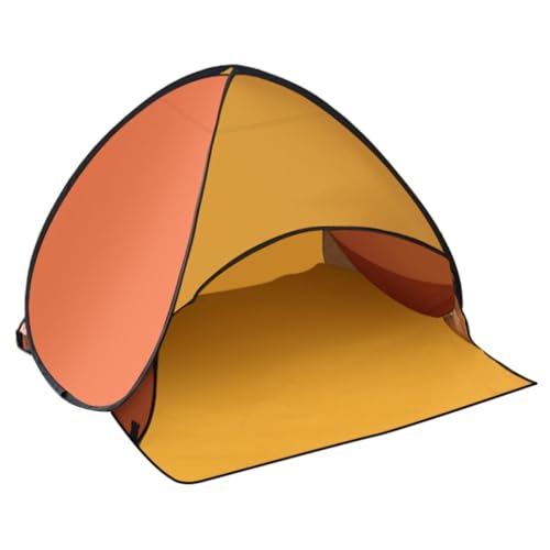 Dog Shade Canopy – Outdoor Pet Tent, Foldable Sun Shelter | Portable UV Resistant Dog Shade Tent, Beach Travel Canopy for Small Pets, Lightweight Windproof Tent with Built-in Holder for Mobile Viewing - color: Yellow and orange