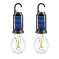 Solar Camping Lights Hanging Hooked Tent Lantern Outdoor USB Rechargeable Bulb Lamp with Clip Hook Keychain 3 Lighting Modes for Christmas Decorations Hiking Backpacking Warm Light 2 Pack