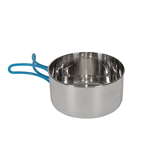 Stansport Stainless Steel Camping Cookware Set – Durable Nesting Mess Kit for Backpacking, Hiking & Outdoor Cooking – Compact Portable Pot & Pan with Carry Bag – Multiple Sizes for Family to Solo Use - style: 5 Piece Silver
