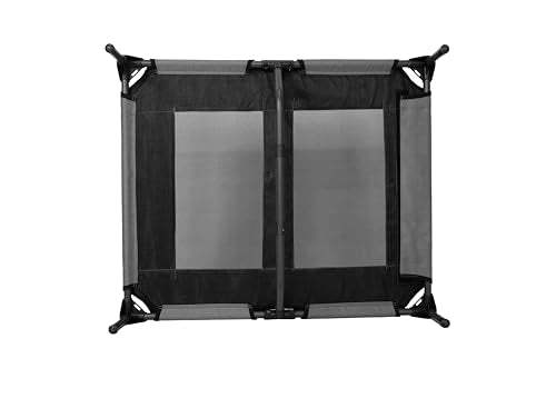 35 Inch Elevated Dog Bed with Canopy, Waterproof & Breathable Medium Cooling Dog Bed with Removable Shade Tent for Camping, Beach, Backyard, Grey