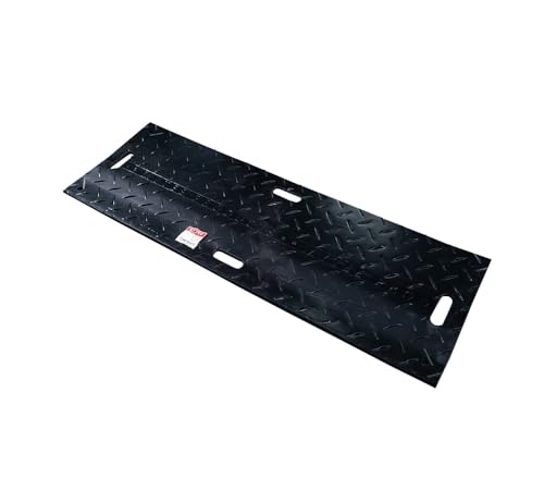 Mytee Products 5 Pk 3' x 6' Ground Protection Mats with Double Sided Diamond Plated Tread Design - High Density Polyethylene Mat, Easily Supports 60 Ton Loads on Lawns, Dirt, and Any Other Areas - color: Black, size: 3 x 6 Feet, style: 5 - Pack