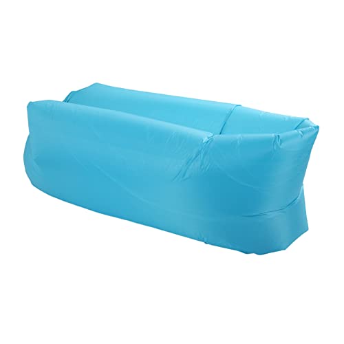 Inflatable Lounger Air Sofa Comfortable Portable Foldable Inflatable Couch for Outdoor Camping, with Storage Bag for Adults or Children - color: Sky Blue