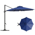 TrailBlaze 10ft Cantilever Patio Umbrella – 360° Rotating Offset Sun Shade with Adjustable Tilt, Waterproof Windproof 600D Oxford Canopy, Heavy-Duty Rustproof Aluminum Frame, Cross Base – Ideal for Garden, Patio, Poolside - color: Navy Blue