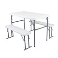 Stansport Compact Portable Kids Picnic Table – Foldable Space-Saving Design with Locking Legs – Lightweight Children’s Picnic Set for Travel, Parks, Campsite – Durable Steel Frame & Easy Clean Surface - style: With Benches