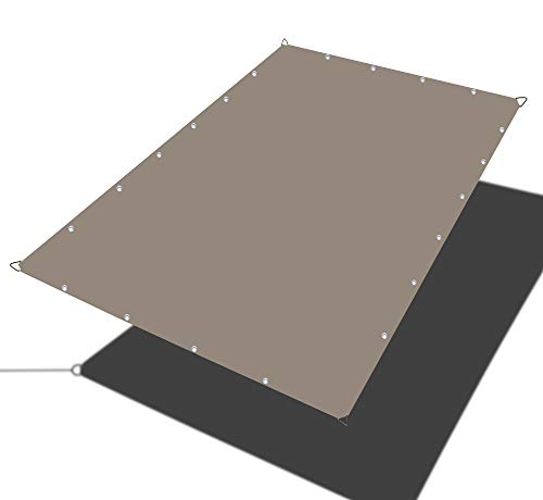 Alion Home Waterproof Rectangle Sun Shade Sail Straight Edge Canopy Cover with Grommet for Pergola Patio Gazebo Carport Outdoor Car Tent (8' x 10', Muddy Water) - color: Muddy Water, size: 8' x 10'