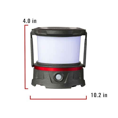 COAST EAL10R 500 Lumen Rechargeable Emergency Camping Lantern with Red Flashing Mode, Carabiner, Diffuser, Foldeable Handle, Moonglow™ Low Mode, 72 Hours of Runtime