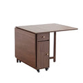 COMUHOME Extendable Drop Leaf Foldable Dining Table with 2 Drawers and 4 Wheels for Living Room Kitchen Farmhouse Space Saving Table in Walnut - color: Walnut