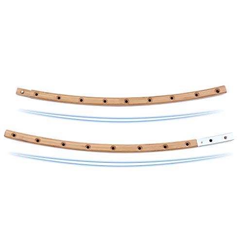 SONGMICS Hammock, Quilted Hammock with Curved Bamboo Spreaders, Pillow, 78.7 x 55.1 Inches, Portable Padded Hammock Holds up to 495 lb, Cream and Beige UGDC34BE - color: Cream + Beige